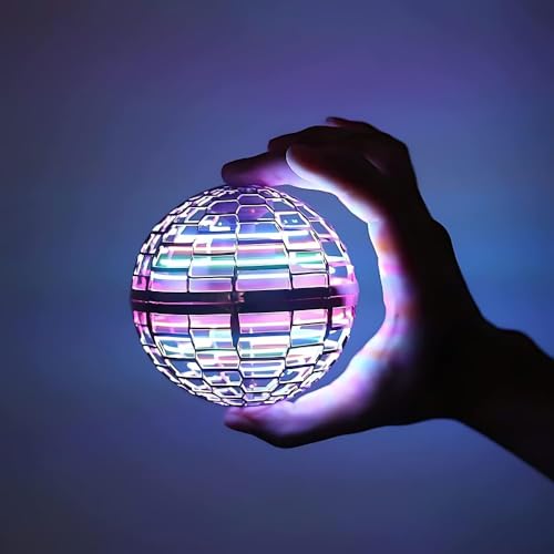 Image of Drumstone Rechargeable Flying Orb Ball Toy for Kids & Adults, Hand Controlled Hover Spinner Ball with RGB LED Lights, USB Rechargeable Boomerang Flying Spinner Toy for Indoor & Outdoor Games