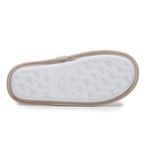 Image of Laura Ashley Ladies Embroidered Soft Terry Scuff Slipper