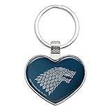 Game of Thrones Stark Sigil Keychain Heart Love Metal Key Chain Ring