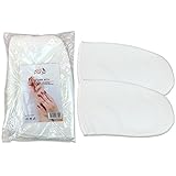 Pana Brand ReusableWHITE Thermal Cloth Insulated Mitts for Paraffin Wax Heat Therapy Spa Treatments/Self Tanning