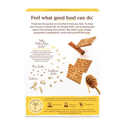 Simple Mills Sweet Thins Cookies, Seed And Nut Flour, Honey Cinnamon - Gluten Free, Paleo Friendly, Healthy Snacks, 4.25 Ounce (Pack Of 1) #TOP2