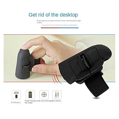 Mini 2.4G Wireless Finger Ring Mouse Ergonomic Handheld Optical Travel Mice(Black), 500355111A2
