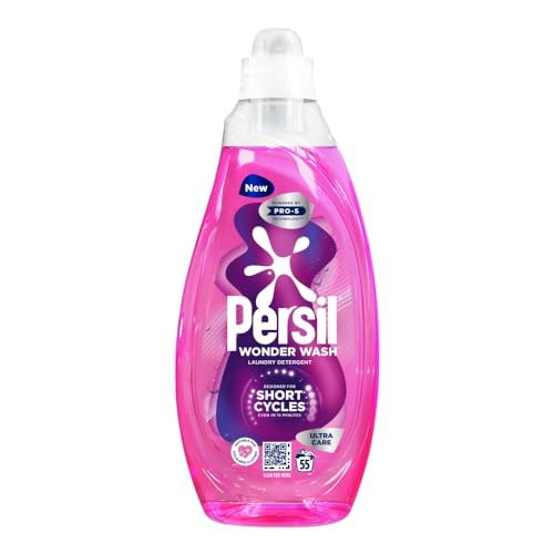 Persil Wonder Wash Ultra Care Bio Liquid Detergent chroni i przywraca kolory dla długotrwałych ubrań zaprojektowanych z myślą o najkrótszych cyklach prania 1,485 l (55 prań)