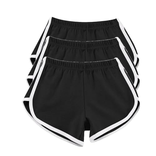 3 pantalones cortos de deporte para mujer, holgados, pantalones cortos de deporte para mujer, bermudas cortas, pantalones cortos de verano de cintura alta, pantalones cortos de verano ligeros, para