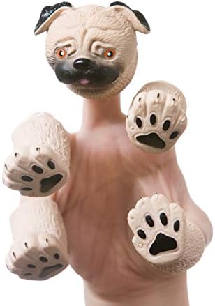 CreepyParty Dog Finger Hand Puppet Pug Puppet Handi Dog Finger Doll Props Cute Funny Animal Finger Toys