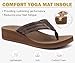COFACE Flip Flops for Women with Comfortable Arch Support Ladies Fashion Lightweight Wedge Flip Flops Summer Soft Cushion Platform Thong Sandals for Beach, Brown Size 9