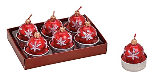 Teelicht Christbaumkugel, rot (6er Set) - Teelichte Weihnachten...