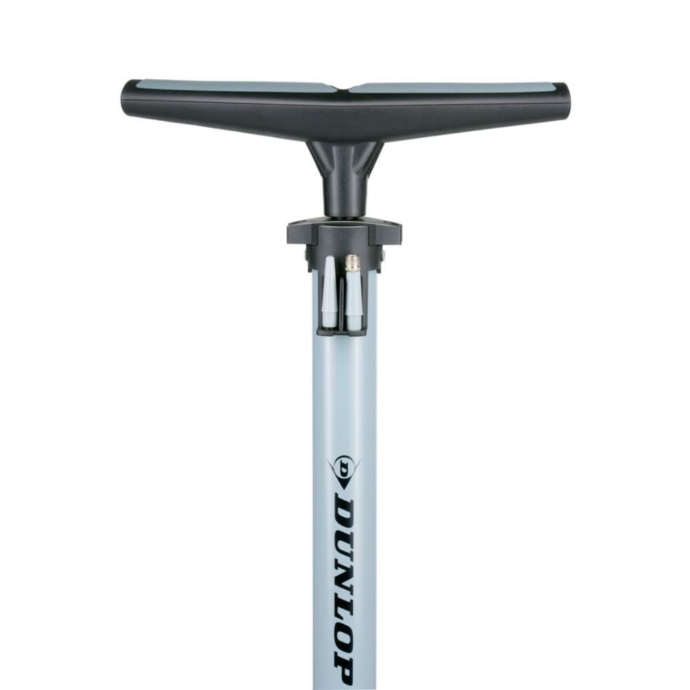 Dunlop Pompka rowerowa – pompka rowerowa do wentyli Dunlop, Schradera i francuskiego – stojąca pompka powietrza w zestawie z adapterem do zabawek wodnych i piłek – opony do skuterów i samochodów