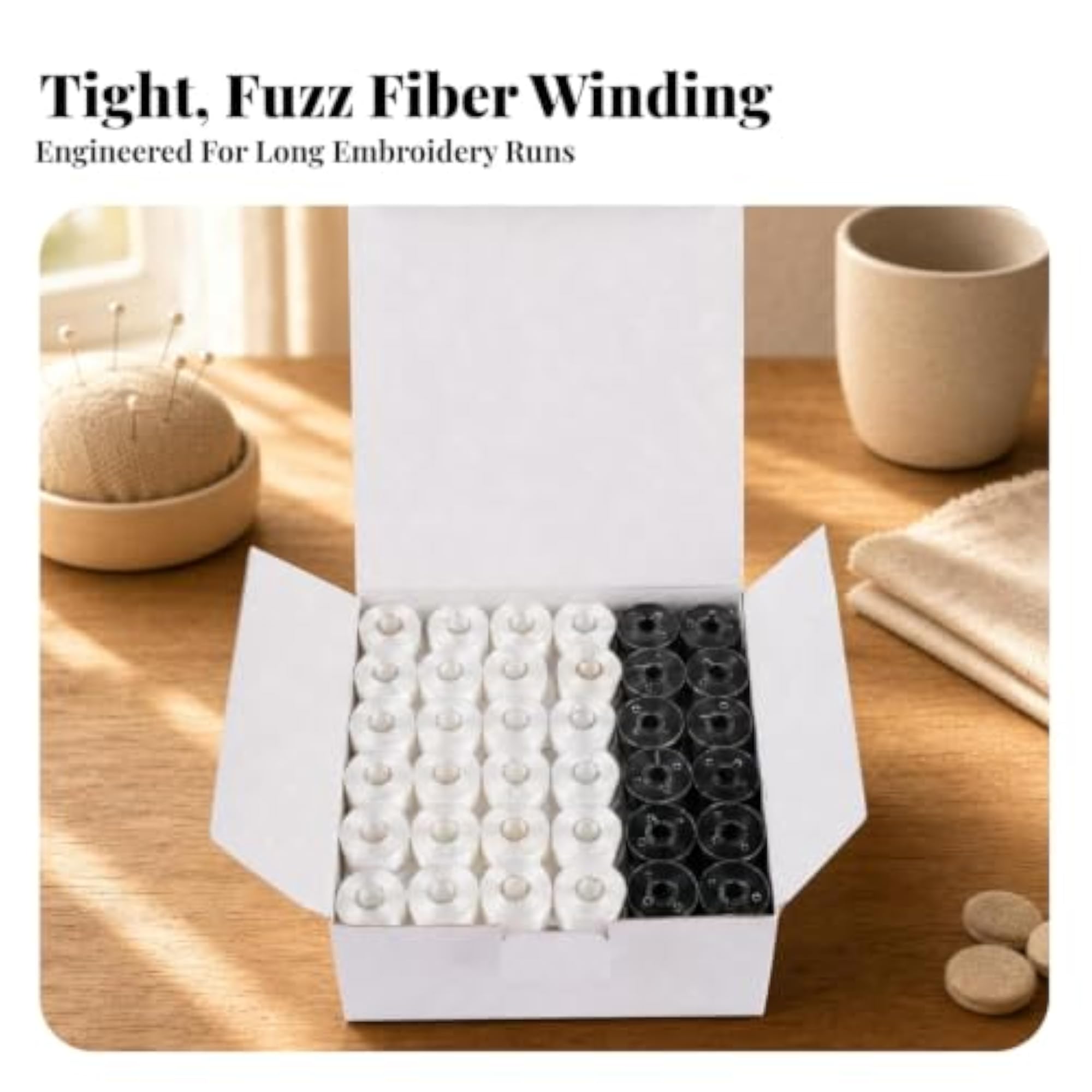 144 Pieces Oil-Resistant Polyester Embroidery Bobbin Thread Set