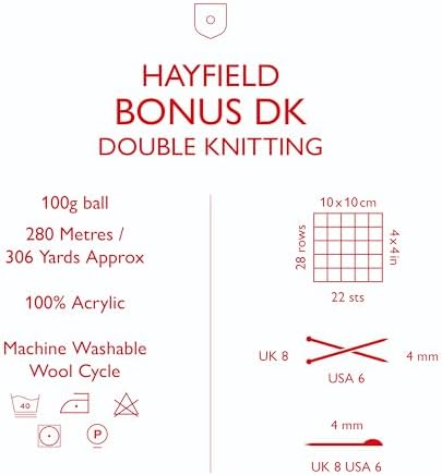 Sirdar Hayfield Bonus DK Double Knitting, White (961), 100g - View 4