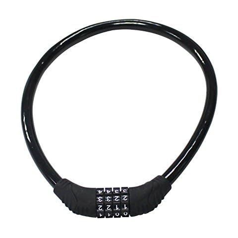Sanwo Security Bike Lock 4 Digit Resettable Combination Cable Lock for Bicycle, 2 Feet x 1/2 Inch (Black) Cover