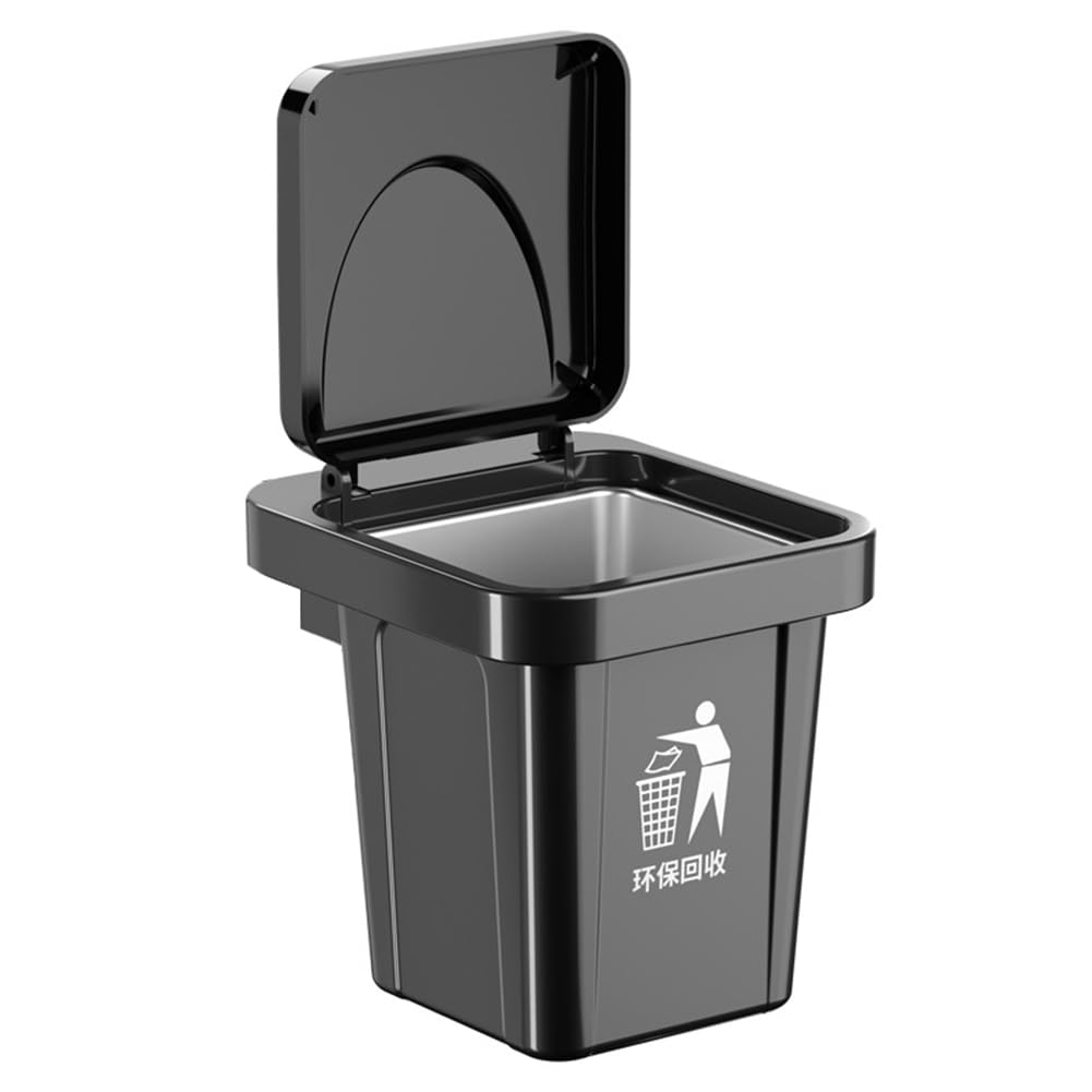 CTRLZS Stainless Steel Wall-Hanging Ashtray with Lid Trash Can-Shaped Bathroom Living Room Fly Ash-Proof Punch-Free Bathroom A