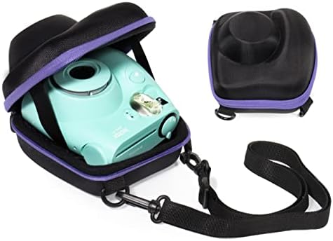 InGo Protective Case for Fujifilm Instax Mini 8, Mini 7s, Mini7; Instant Camera Polaroid PIC-300 Instant Film Camera, free neck strap, easy in & out for use, blue contrast zip