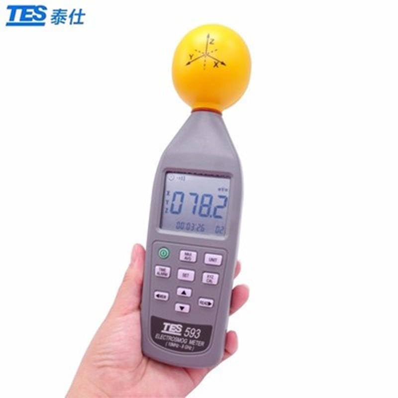 TES-593R Rechargeable EMF Radiation ElectroSmog Meter Tester 3 Axis Isotropic Measurements