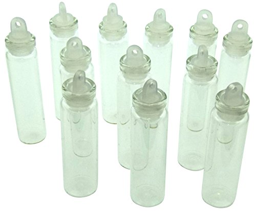 12x Glass Vial Bottle Pendants for Liquids and Ashes