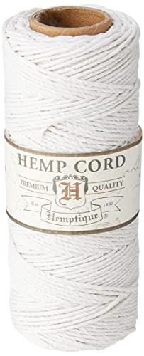 Hemptique Hemp Cord Spool 20lb 205'-White, Other, Multicoloured, 6.06 x 6.06 x 11.9 cm