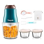 Baby Food Maker, 600ML Baby Food Blender with 10 Blades, Baby Food Processor for Baby Food, Fruit, Vegatable, Meat, with Two 200ml Glass Bowls, Storage Bag, Cleaning Brush, Scraper
