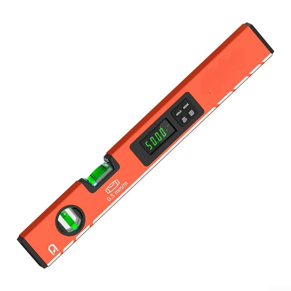 Livella digitale intelligente con retroilluminazione a LED e forte magnete per raccordi per tubi, ricerca angolare di precisione da 0 a 90 gradi per attività di falegnameria (400 mm)