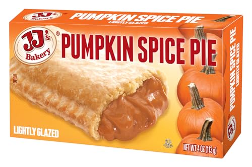JJ's Bakery Pumpkin Spice Snack Pies, Individual Dessert, Fresh-Baked, Perfect for Snacks, Nut-Free, Kosher Parve, 4 Oz Each (Pack of 6)