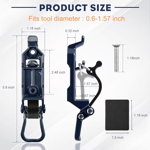 image for Rtshuok 2Pcs Shovel Mount for Roof Rack, Metal Rubber Clamp Mounting B