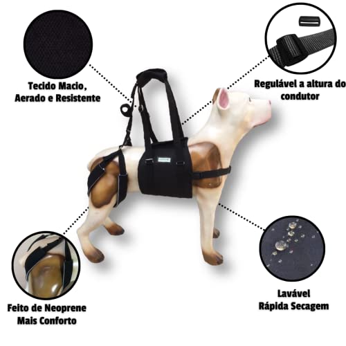 Suporte Peitoral Cachorro Deficiente Andar Suporte Patas Traseiras Auxiliar Tam. Xp A GG (P)