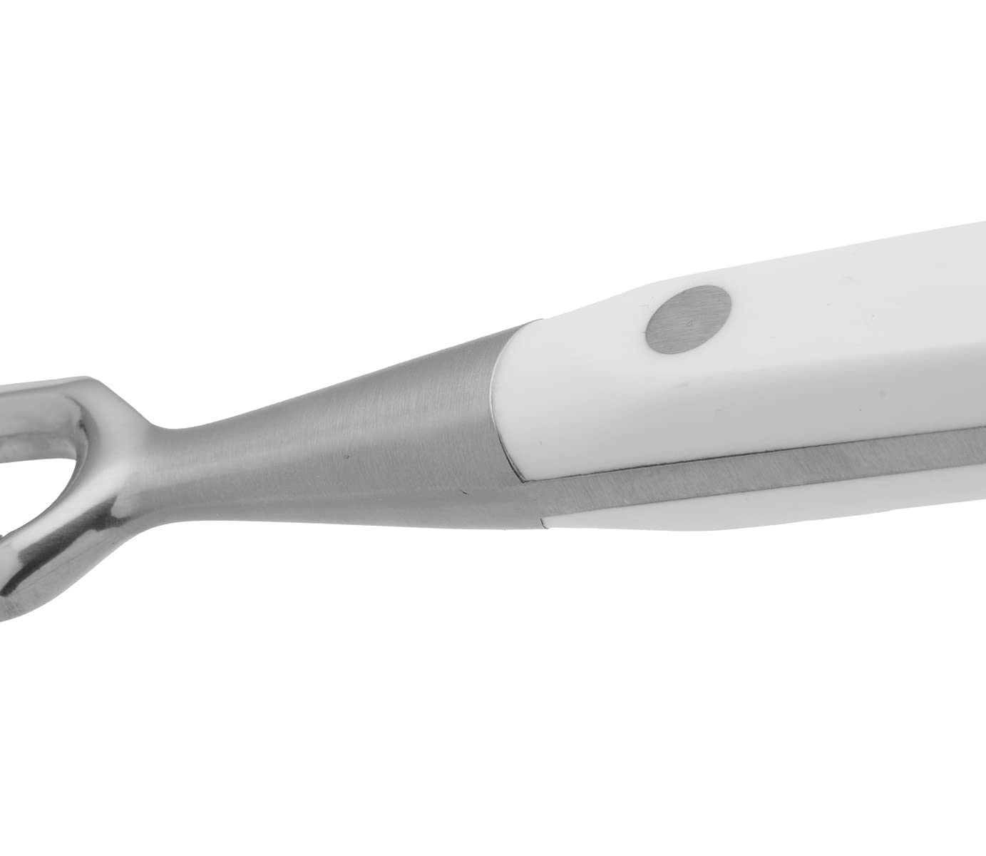 Arcos Tenedor para Trinchar, Hoja de Acero Inoxidable Forjado Nitrum 180 mm, Mango Blanco de Polioximetileno, Resistente y Duradero, Serie Riviera Blanc