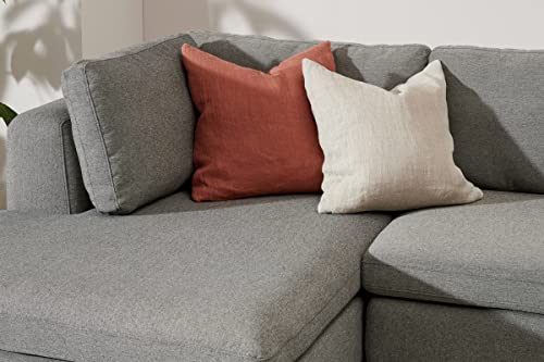 Image of Smith U Shape 7 Seater Corner RHS Fabric Sofa Set in Light Grey Color for Living Room, Couch Sofa for Living Room, Seven Seater Sofa