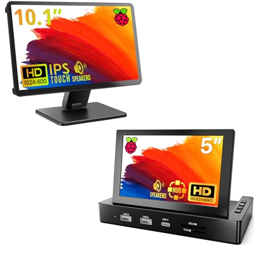 Image of ROADOM 10.1'' Raspberry Pi Monitor w /case&5'' Monitor w /HUB