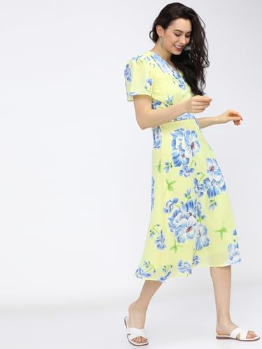 Image of Tokyo Talkies Women's Short Sleeves V-Neck Printed Dresses | Stylish Dresses | Casual Dresses