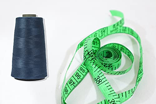 Image of Ace International Exports 3000 m Overlock Polyester Sewing Thread Set Box Yarn Spools Cone Navy (Pack of 5)