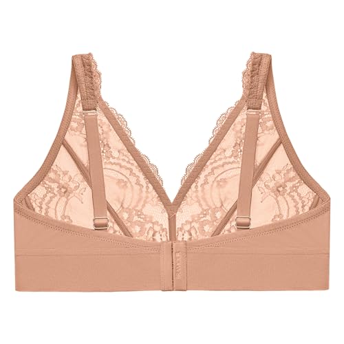 Image of Glamorise Women's Lace Plunge Bralette Wirefree #7013