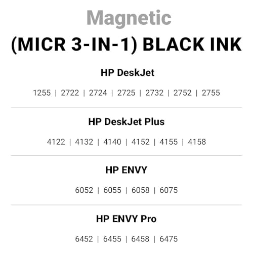 Image of VersaInk-Nano 67 MXL Premium Titan-Magnetic (MICR 3-in-1) Black Ink Cartridge Replacement of 67 and 67 XL, Works with DESKJET 2723,2734,2755,2855,4133,4155,4255, Envy 6055,6075,6455,6475