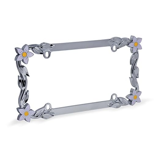Cruiser Accessories 19130 Daisy License Plate Frame, Chrome/Painted