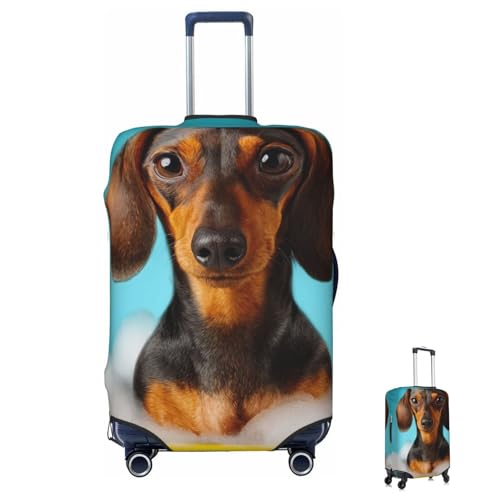Luggage Cover Washable Elastic Suitcase Covers Dachshund Dog Travel Baggage Cover Fashion Anti-scratch Suitcase Protector Decoraitve Covers Fits 18-32 Inch Luggages Small