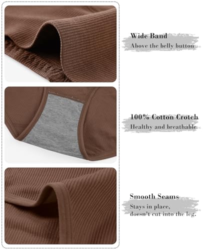 Image of High Waisted Womens Underwear Cotton Tummy Control Postpartum Essentials Full Coverage Panties Soft Comfortable Briefs