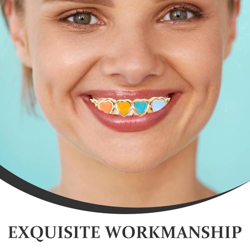 Grills para dientes dorados metálicos Garneck accesorios hip hop falsos 3