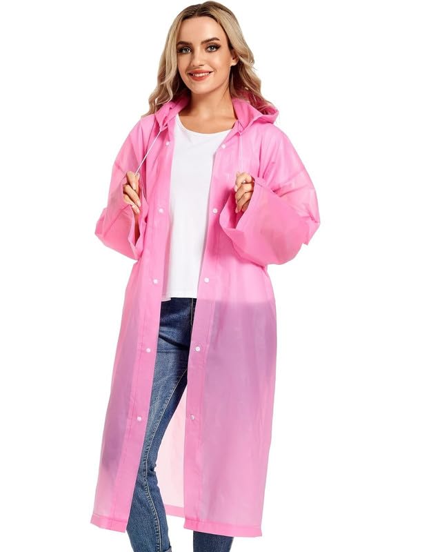 Image of OKARA EVA Waterproof Rain Coat Hooded Outdoor Water Resistant Suit Portable Men and Women