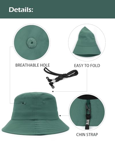 Image of XXL XL L Bucket Hat For Big Heads,M S Quick-Dry Travel Sun Hat With Chin Strap,Lightweight Summer Fisherman Hat Packable