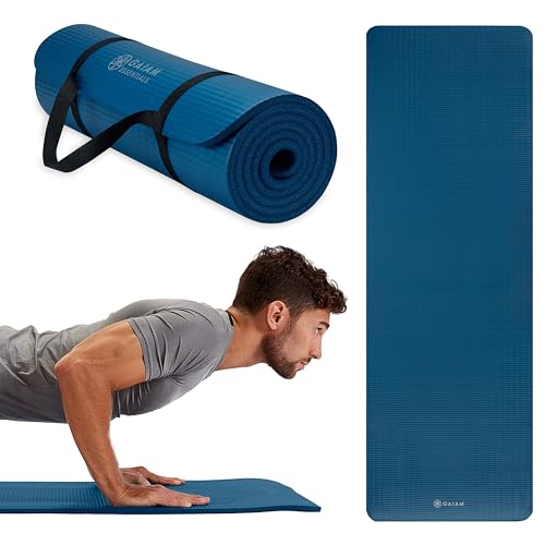 Gaiam Essentials Thick Yoga Mat Fitness & Exercise Mat with Easy-...