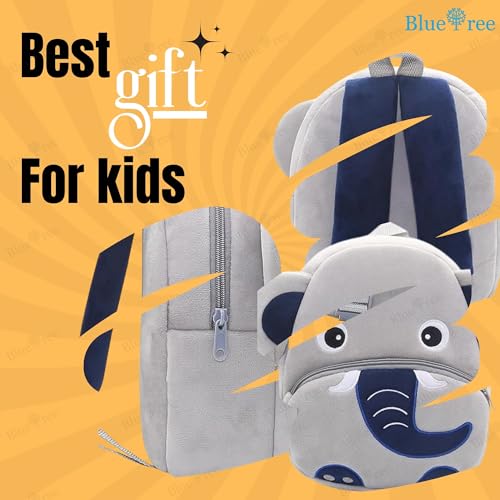 Image of blue tree Cute Kids Backpack Toddler Bag Plush Animal Cartoon Mini Travel Bag for Baby Girl Boy 1-6 Years, Ideal for Gifting for Kids