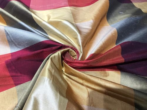 Tissu Dupioni 100% pure soie multicolore de haute couture largeur 137 cm