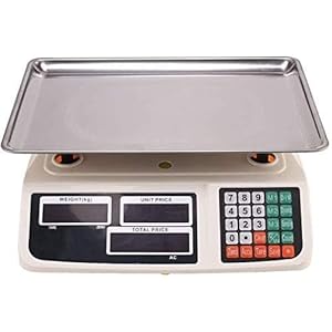 Kitchen Scales,Electronic Kitchen 30Kg Electronic Price Computing Scale Digital Deli Food Produce Weight Counting Equipment with Display for Retail Out，B-40kg/1g