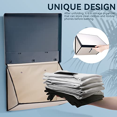 Yineu Shower Mirror For Shaving,Bathroom Mirror With Storage,Shower Mirror 14.5" W X 12" H,Foldable Bathroom Organizer,Mirror For Wall,Bathroom Decor,Locker Mirror,Shower Accessories #TOP1