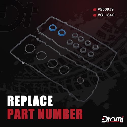 Image of Engine Valve Cover Gasket Set Compatible with Chrysler Jeep Ram Dodge Vehicle Pacifica 2017-2022, Voyager Durango Grand Cherokee Wrangler, ProMaster 1500 2500 3500 3.6L 24V Replaces# VS50919, VC1184G