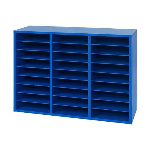 Image of Really Good Stuff Classroom Blue Mail Center, 27 Slots | 32 inch W x 12 inch D x 23 inch H, Office Mailboxes, Mail Sorter, Classroom Organization, Mailbox Organizer for Students & Teachers