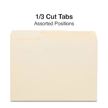 Amazon.com : Staples File Folders, 1/3-Cut Tab, Assorted