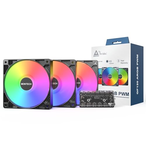 Ventilador ARGB para PC MONTECH GF120 que soluciona el sobrecalentamiento con bajo ruido