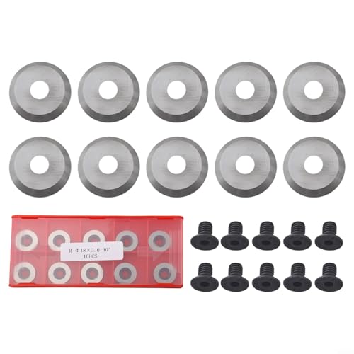 10 Piezas Insertos de Carburo Sólido Redondos 18x3mm Ángulo 30° miniatura 1