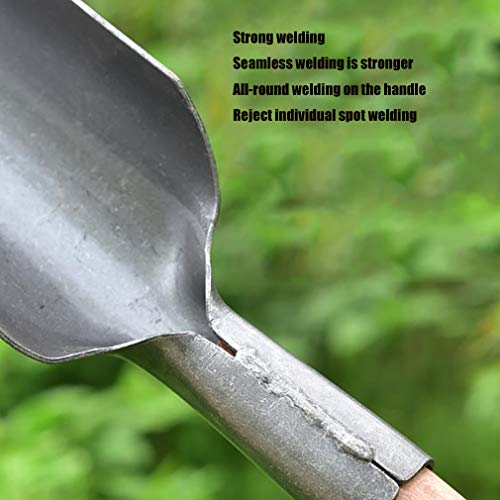 LXFMZ Gardening Tool Quality Steel Shovel with Metal Digging Spade, Multi-Use Shovel for Digging, Farm Garden Steel Gardening Soil Spade,Metallic,4512.5cm