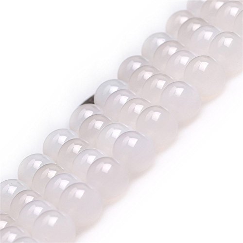 4mm Natural White Agate Beads Round Gemstone Loose Beads for Jewellery Making (90-100pcs/strand) - Image 2